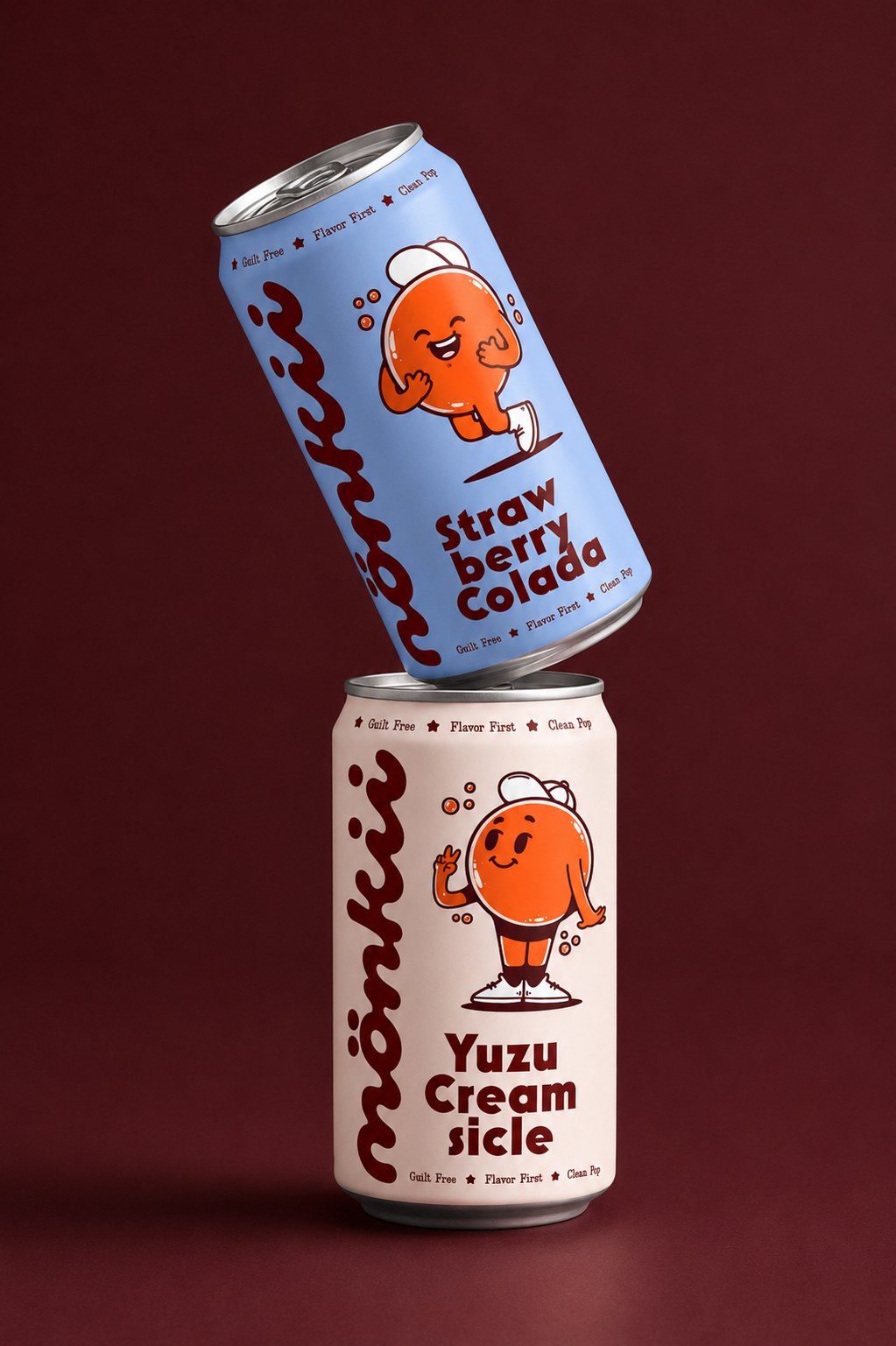 Strawberry Colada and Yuzu Creamsicle cans stacked